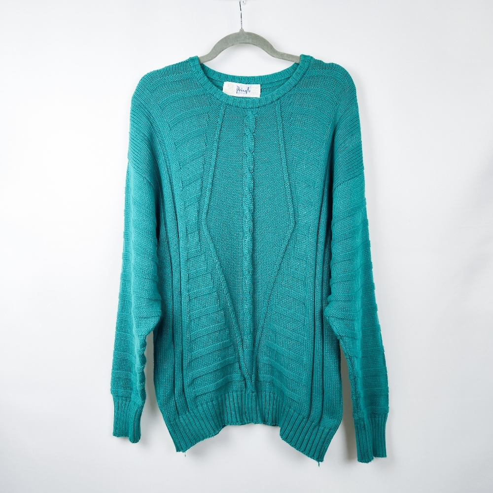 Vintage Pringle of Scotland Teal Long-Sleeve Sweater, Small 40in/102cm